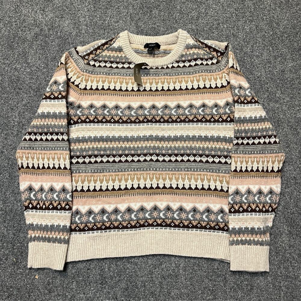 NWT J.Crew Women's Small S Fair Isle Lambs Wool Blend Long Sleeve Sweater BD415